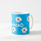 Mug Floral Nom personnalisé clair bleu (Devant droit)