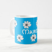 Mug Floral Nom personnalisé clair bleu (Devant gauche)