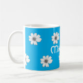 Mug Floral Nom personnalisé clair bleu (Gauche)