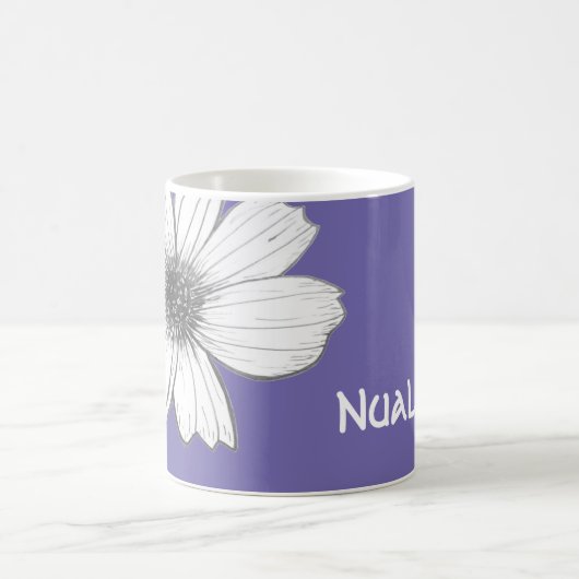 Mug Floral Nom personnalisé violet (Centre)