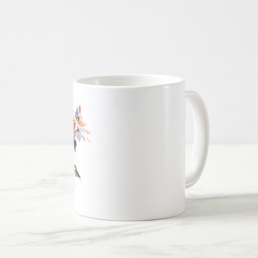 Mug Floral orange et bleu (Devant droit)
