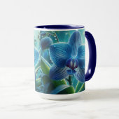 Mug Floral orchidée bleue (Devant droit)