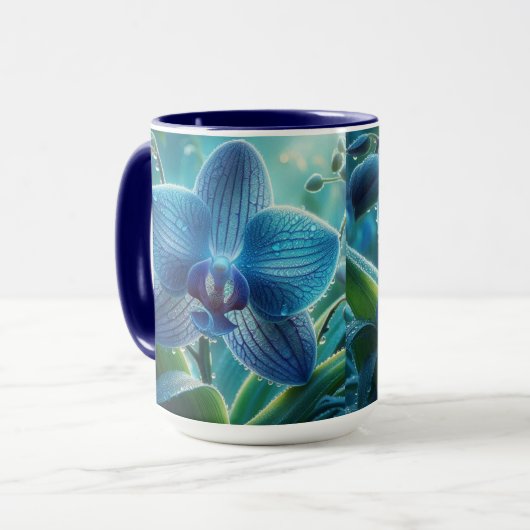 Mug Floral orchidée bleue (Devant gauche)