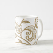 Mug Floral Oriental : Ethnique Carrelée. (Devant droit)