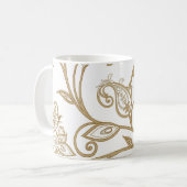 Mug Floral Oriental : Ethnique Carrelée. (Devant gauche)