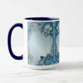 Mug Floral Orné Bleu (Gauche)