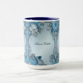 Mug Floral Orné Bleu (Centre)