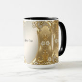 Mug floral orné doré (Devant droit)