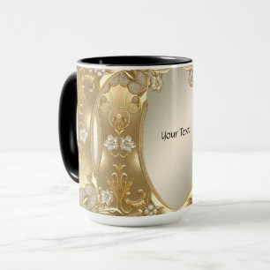 Mug floral orné doré