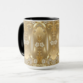 Mug floral orné doré