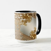 Mug Floral Orné Or Moderne (Devant droit)
