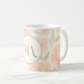 Mug floral Pastel personnalisé avec monogramme (Devant droit)