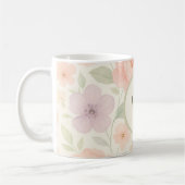 Mug floral Pastel personnalisé avec monogramme (Gauche)