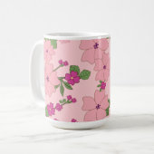 Mug Floral pattern, pastel violet and purple, (Devant gauche)