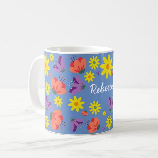 Mug floral personnalisé (Devant gauche)