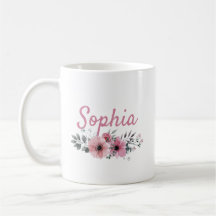 Mug Floral Personnalisé Avec Nom