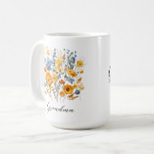 Mug floral personnalisé pour grand-mère avec amour (Devant gauche)