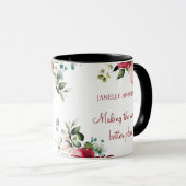 Mug floral pour 70e anniversaire (Devant droit)