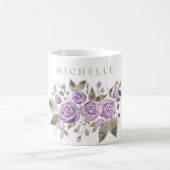 Mug Floral pourpre avec le nom (Centre)