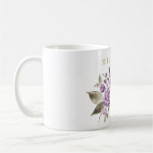 Mug Floral pourpre avec le nom (Gauche)