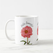 Mug Floral Pretty Rose Peony Flower (Gauche)