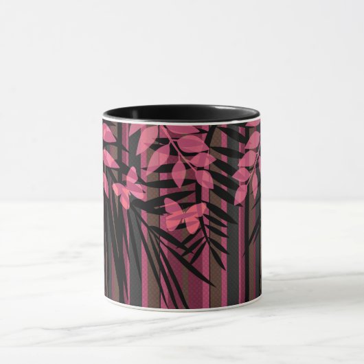 Mug Floral, rayé, rétro (Centre)