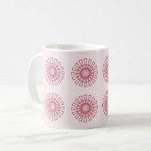 Mug floral rétro, Magenta (Devant gauche)