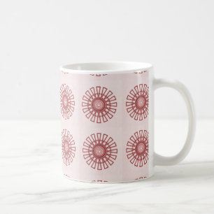 Mug floral rétro, Maroon