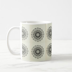 Mug floral rétro, noir
