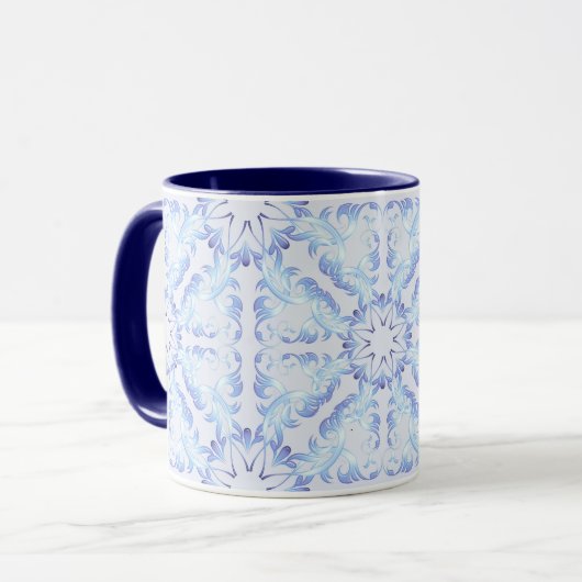 Mug Floral Retro Royal Motif (Devant gauche)