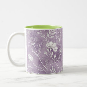 Mug floral rêveur bicolore