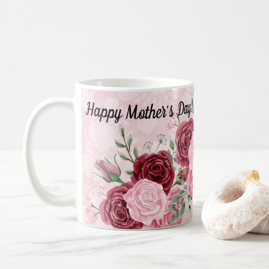 Mug Floral rose (Avec donut)