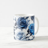 Mug Floral Rose bleu 1 (Devant droit)