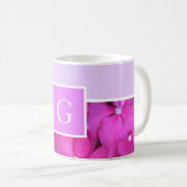 Mug Floral rose clair monogramme (Devant droit)