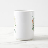 Mug Floral rose et blanc avec nom (Centre)