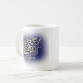 Mug Floral Rose français Faux Gold (Devant gauche)