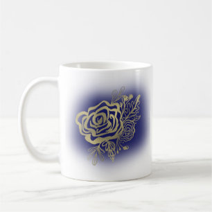 Mug Floral Rose français Faux Gold