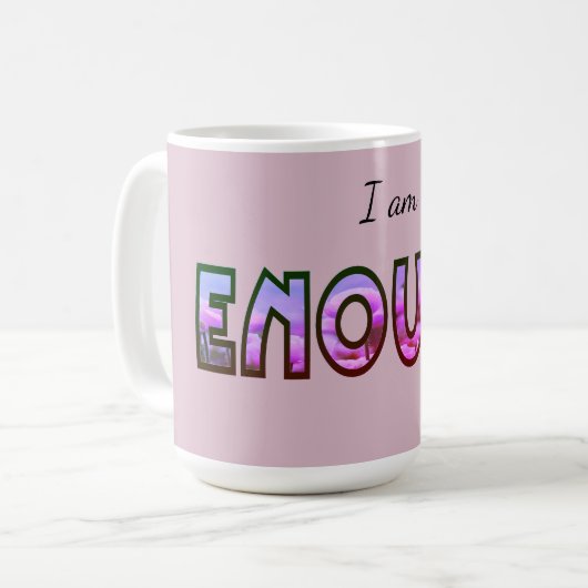 Mug Floral rose Je Suffis De Typographie Design Numéri (Devant gauche)