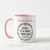 Mug Floral rose mignonne Meilleur Stepmere Bonne fête  (Gauche)