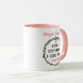 Mug Floral rose mignonne Meilleur Stepmere Bonne fête  (Devant droit)