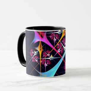 Mug Floral rose moderne Art Abstrait Couleur Motif #01