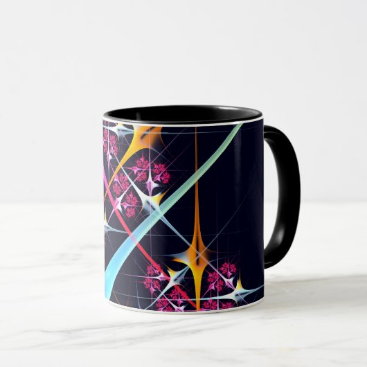 Mug Floral rose moderne Art Abstrait Couleur Motif #01 (Devant droit)