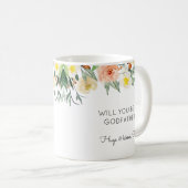 Mug Floral Rose Serez-Vous Ma Proposition De Parrain (Devant droit)