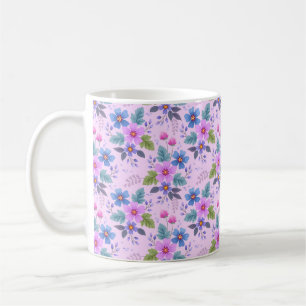 Mug Floral Rose Violet Fleurs Motif-36841