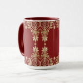 Mug floral rouge or moderne (Devant gauche)