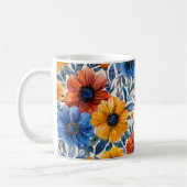 Mug Floral rustique mode rétro motif (Gauche)