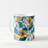 Mug Floral sans couture motif, arrière - plan Art nouv (Devant gauche)