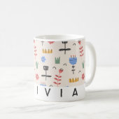 Mug floral scandinave moderne | Cadeau personnalis (Devant droit)