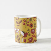Mug Floral seamless pattern flowers, butterfly, red (Devant droit)