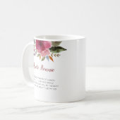 Mug Floral Serez-Vous Ma Godmère Baptême (Devant gauche)